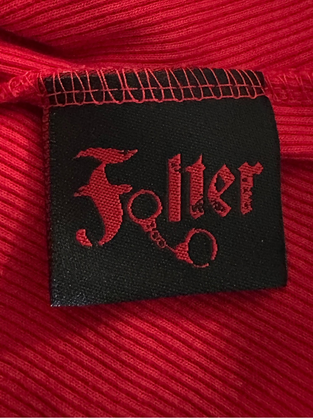 Folter Red Lace-Up Back Corset Ribbed Tank Top 100% Cotton Sz L (runs small) - Picture 7 of 8
